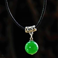 natural green jade gemstone pendant beads tibet silver necklace colorful chakra christmas classic bohemia meditation chain yoga