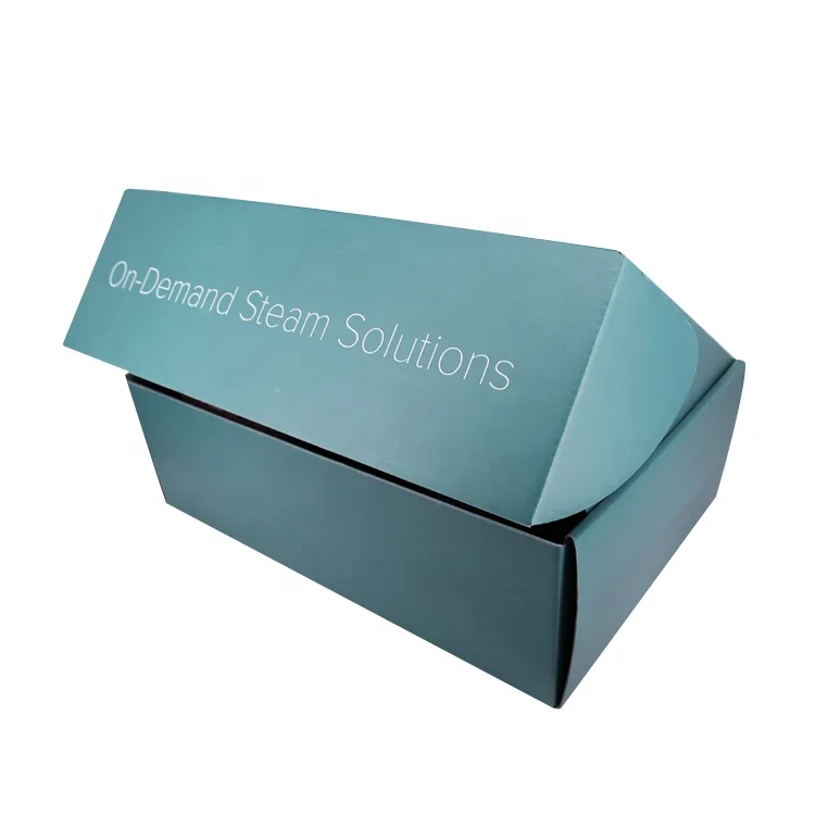 Пользовательский логотип синий гофрированный картонная коробка почтовая