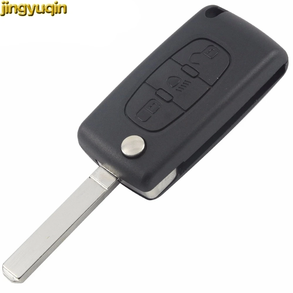 Jingyuqin3 кнопки флип ключ пустой оболочки для Citroen C2 C3 C4 C5 C6 C8 peugeot 107 207 307 308 407 507 607 CE0536