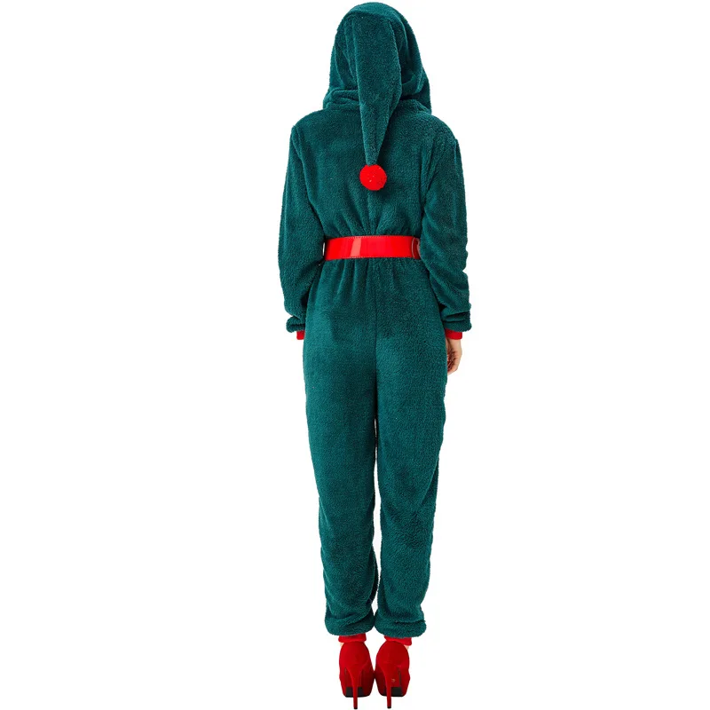 

Color Christmas clothing adult women Cosplay Green Christmas tree modeling leisure home daily one-piece clothes