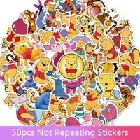 50pcs winnie the pooh with friends wall stickers for kids room home decoration cartoon bear pig donkey tiger animal decal toys