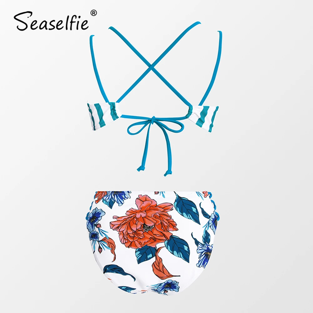 SEASELFIE пикантная обувь в полоску с цветочным рисунком Сандалии ремешками