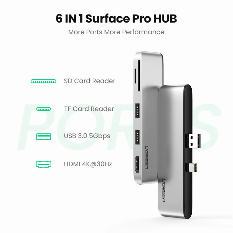 USB 3 0 концентратор Ugreen мульти к порт HDMI SD/TF док станция для Microsoft Surface Pro 4/5/6