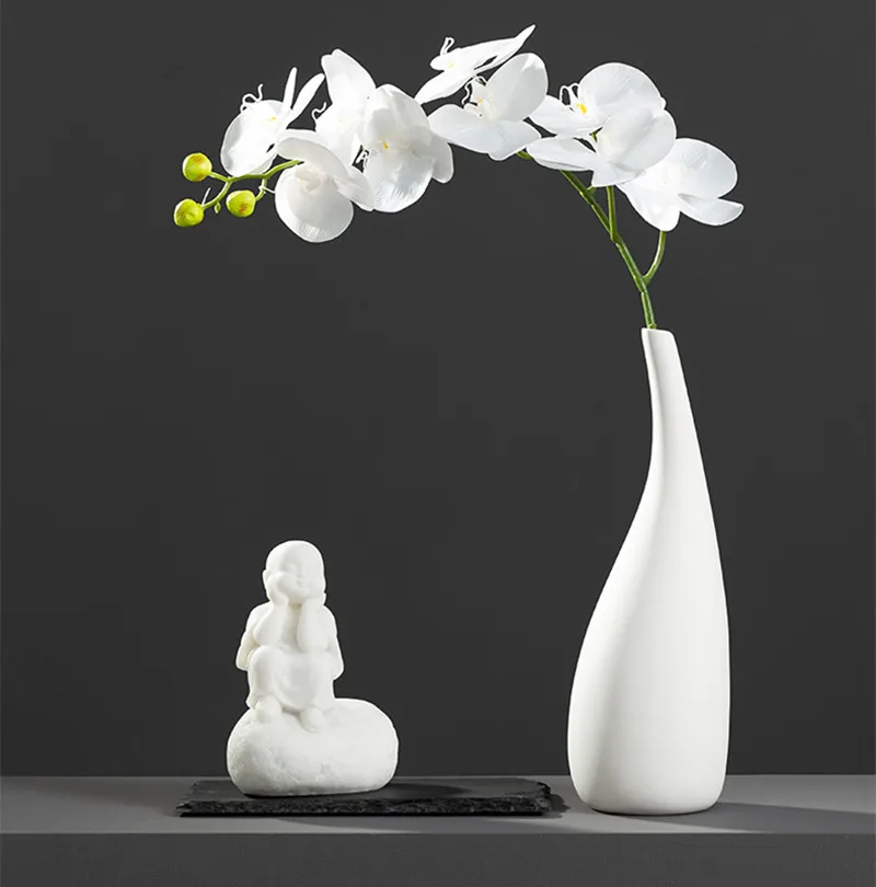 

Modern White Ceramic Vases Chinese Style Simple Designed Pottery And Porcelain Vases For Artificial Flowers Decorative Figurines
