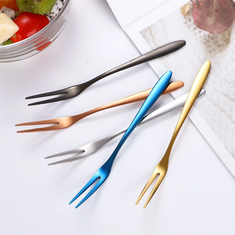 

Dessert Forks, Stainless Steel Mini Salad Fruit Forks, Portable Tasting Appetizer Cake Forks