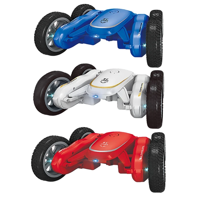 

Music Remote Control 2.4GHz Fast Stunt RC Car, 4WD Double Sided 360° Rotating with Headlights for Kids D08C