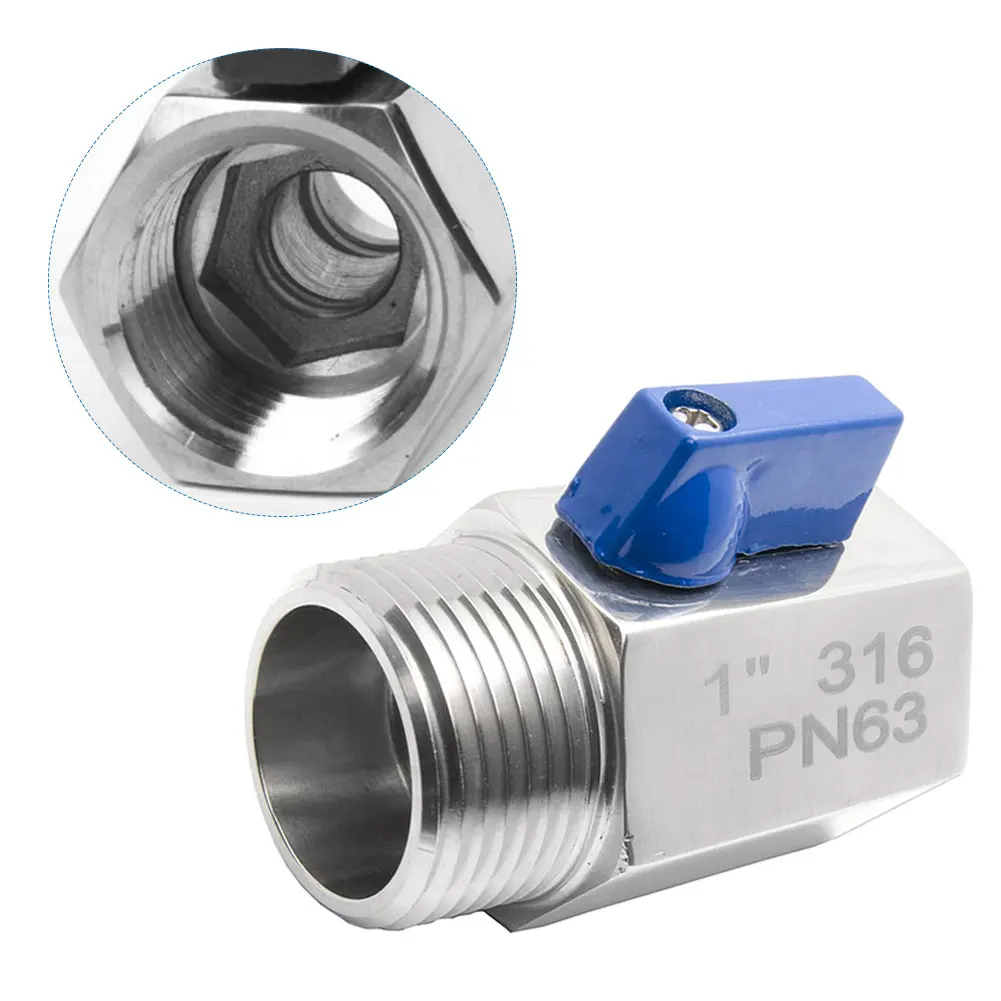 

Mini Ball Valve 1inch NPT Female Male Thread 316 Stainless Steel Air Liquid Steam Shut-Off Valve
