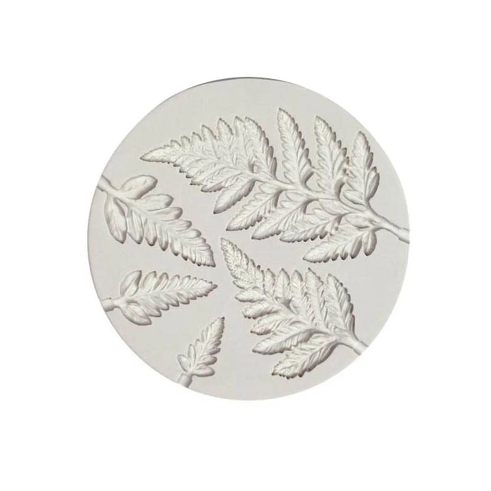 Новый 3D круглый папоротник силиконовая форма лист для фонданов шоколада печенье