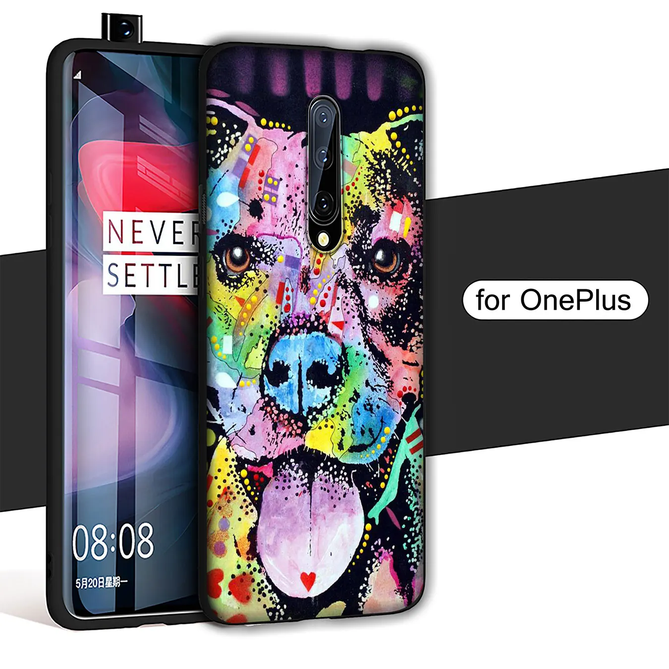 Cute Pitbull Dogs Pop Art Soft TPU Black Silicone Phone Case for OnePlus 7T 7 Pro 6 6T 5 5T One Plus 7Pro Cover | Мобильные телефоны