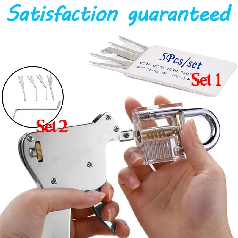 

Professional Manual Unlocking Gun Door Opener Concave-convex Key Equipment Unlocking Practice Hardware Stainless DIY Handle Tool