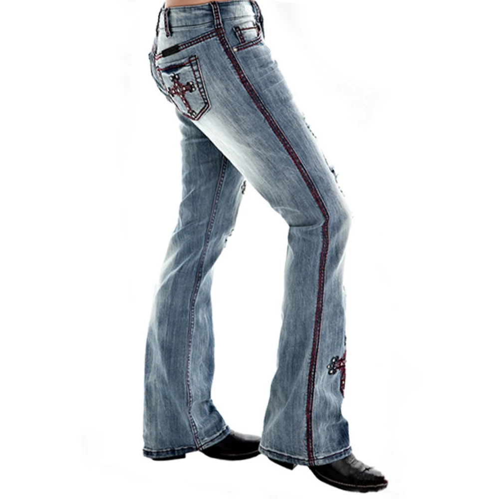 

Loose Jeans Women Retro Style Women Embroidery Denim Pants Jeans Pants Long Trouser Casual Jeans Female Clothes Plus Size