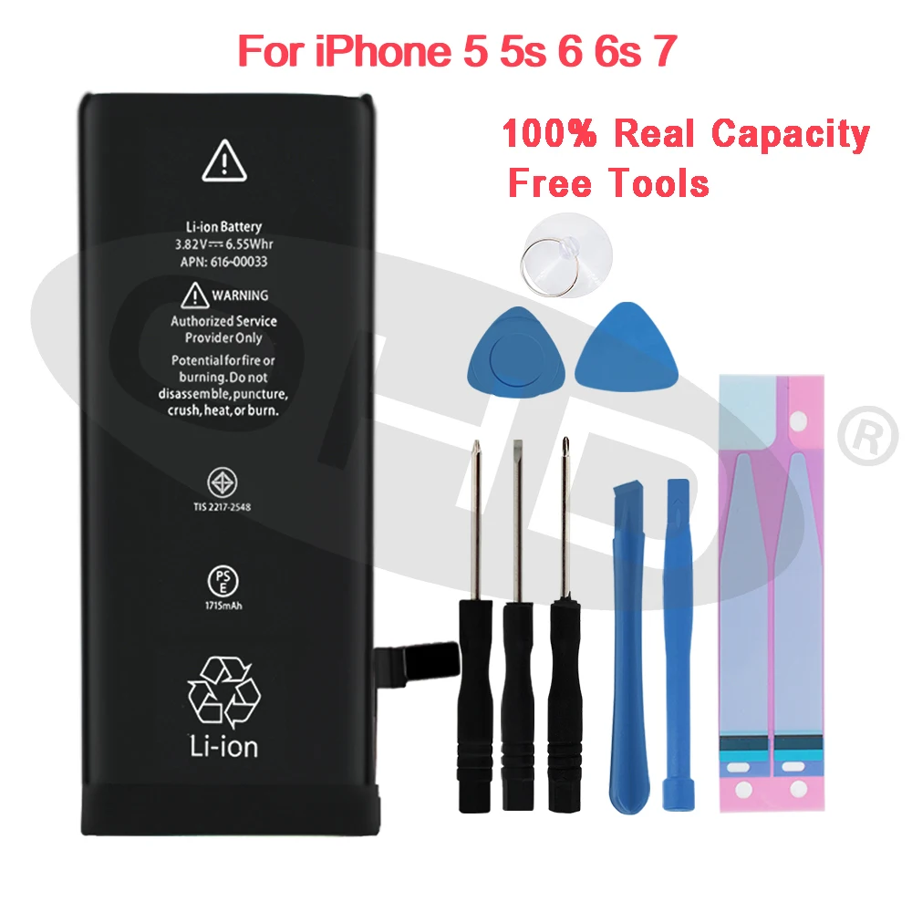 Новейшая литиевая батарея для Apple iPhone 6 S 7 5S 5 7P 6P 8P X мобильные батареи iphone 5s s