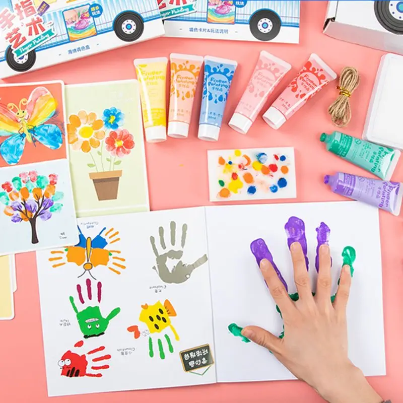 

30ml Finger Paint 6 Colors Set Washable Kids Finger Paint Supplies Gift for Kids