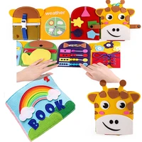 rainbow cloth book baby toys felt montessori book toddler montessori educational activity busy board quiet book toy for children