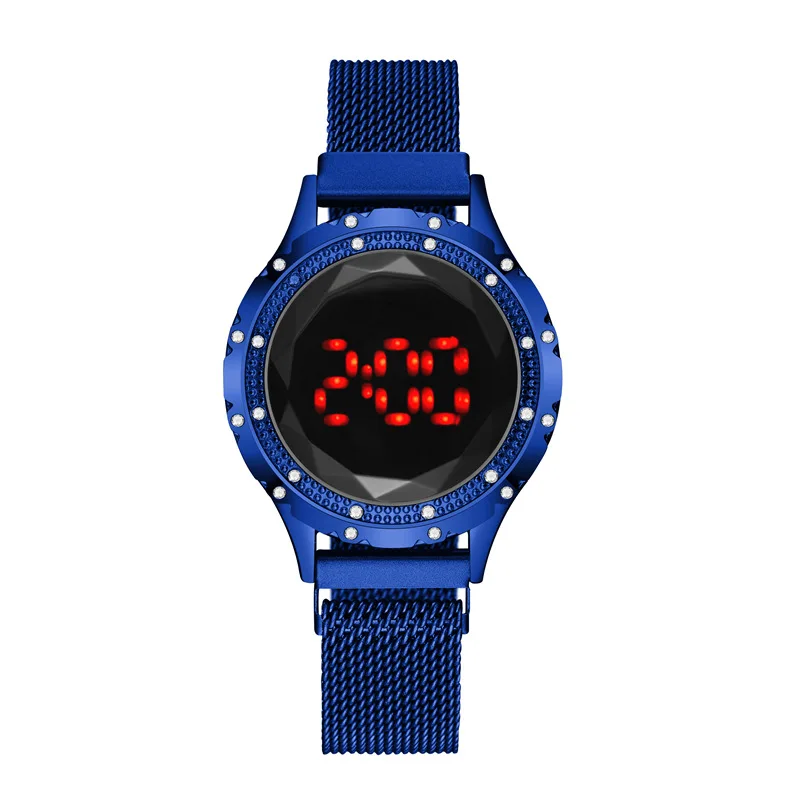 new womens luxury led watch women mesh magnet buckle digital watches zegarek damski top brand female clock relogio feminino hot free global shipping