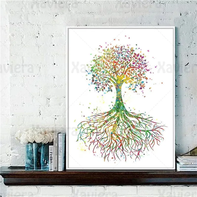 

Color Abstract Canvas Painting Tree of Life Home Decoration Wall Picture Print and Poster Living Room Bedroom Decoration Wall Ar