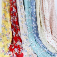 100x150cm printed pearl chiffon fabrics floral dress fabric summer micro transparency small fresh drape chiffon clothing fabric