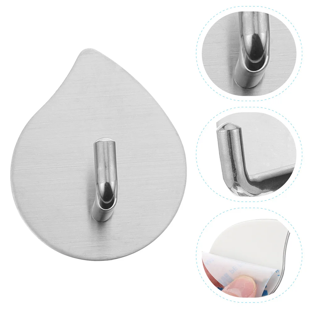 

2pcs Waterproof Wall Hooks Stainless Steel Towel Hook for Kitchen Bathroom
