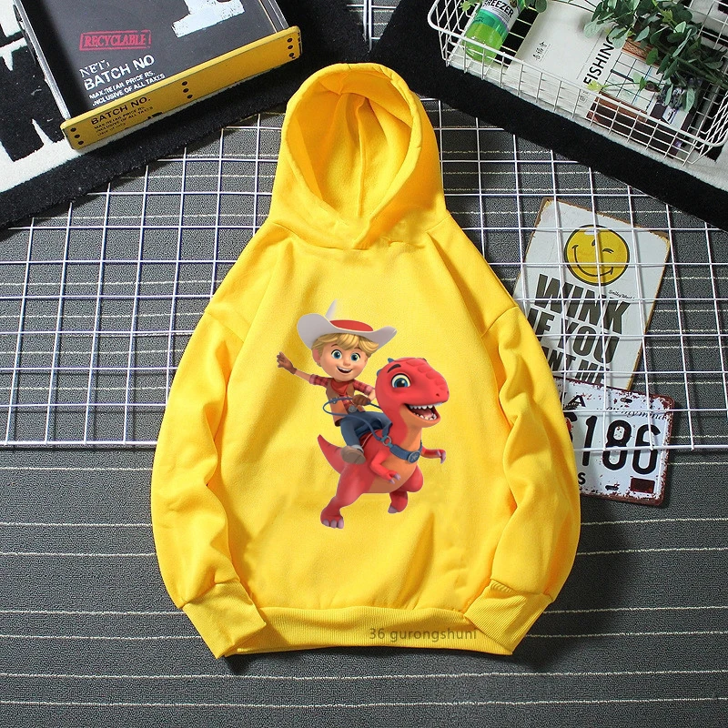 

New Hot Sale Boys Hoodies Funny Dino Ranch Cartoon Printed Kids Hoodies Fashion Sweatshirt Jacket Cute Kids Hoodies wholesale