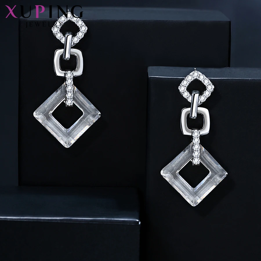 Xuping, изысканные цветные серьги, высокое качество, кристаллы от Swarovski, цветное покрытие, для женщин, подарок на день Святого Валентина, S89-202