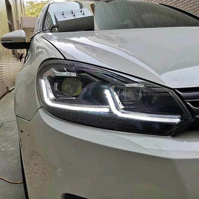 

Car Head Lamp For VW Golf6 Headlight Assemblies 2010-2013 HID Xenon Beam Projector LED DRL Front Light