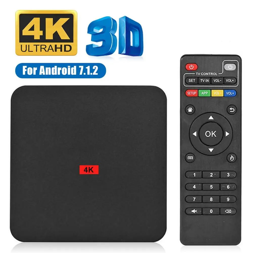 

Home 1+8GB HD WiFi HDMI Smart TV Box Network Set-Top Chip RK3229 Android 7.1 OS Media Player 4K Ultra HD Decoding