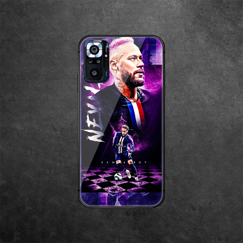 

Neymar Football JR 10 Tempered Glass Phone Case Cover For Xiaomi Redmi Note 7 8 9 10 A C T S Pro K 30 40 Bumper Back Silicone