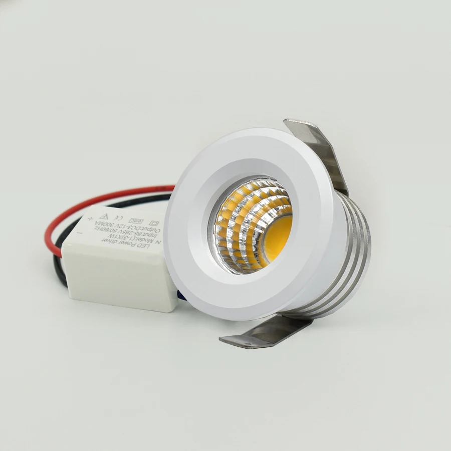 

100pcs Mini Spotlights COB LED 3W 270lm Dimmable Spot 110V 220V Wholesale White Black Body