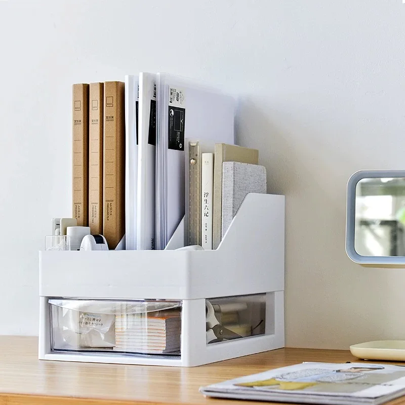 Многофункциональный настольный органайзер с выдвижным прозрачным ящиком