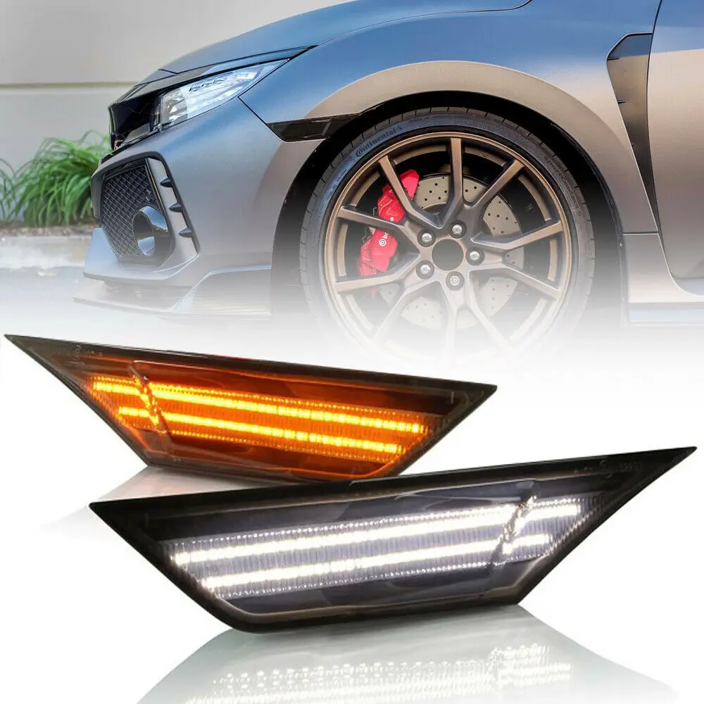 Копченый Объектив для Honda Civic 2016 2017 2018 2019 полный светодиодный боковой габаритный