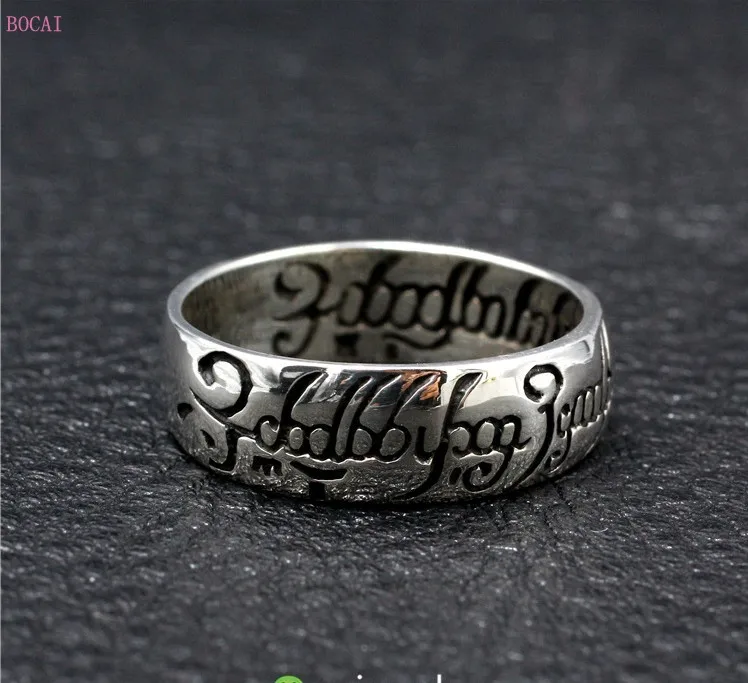 Кольцо King Ring S925 чистое серебро ручная реставрация пленка с надписью the lord ofe кольца модные указательный палец для мужчин и женщин