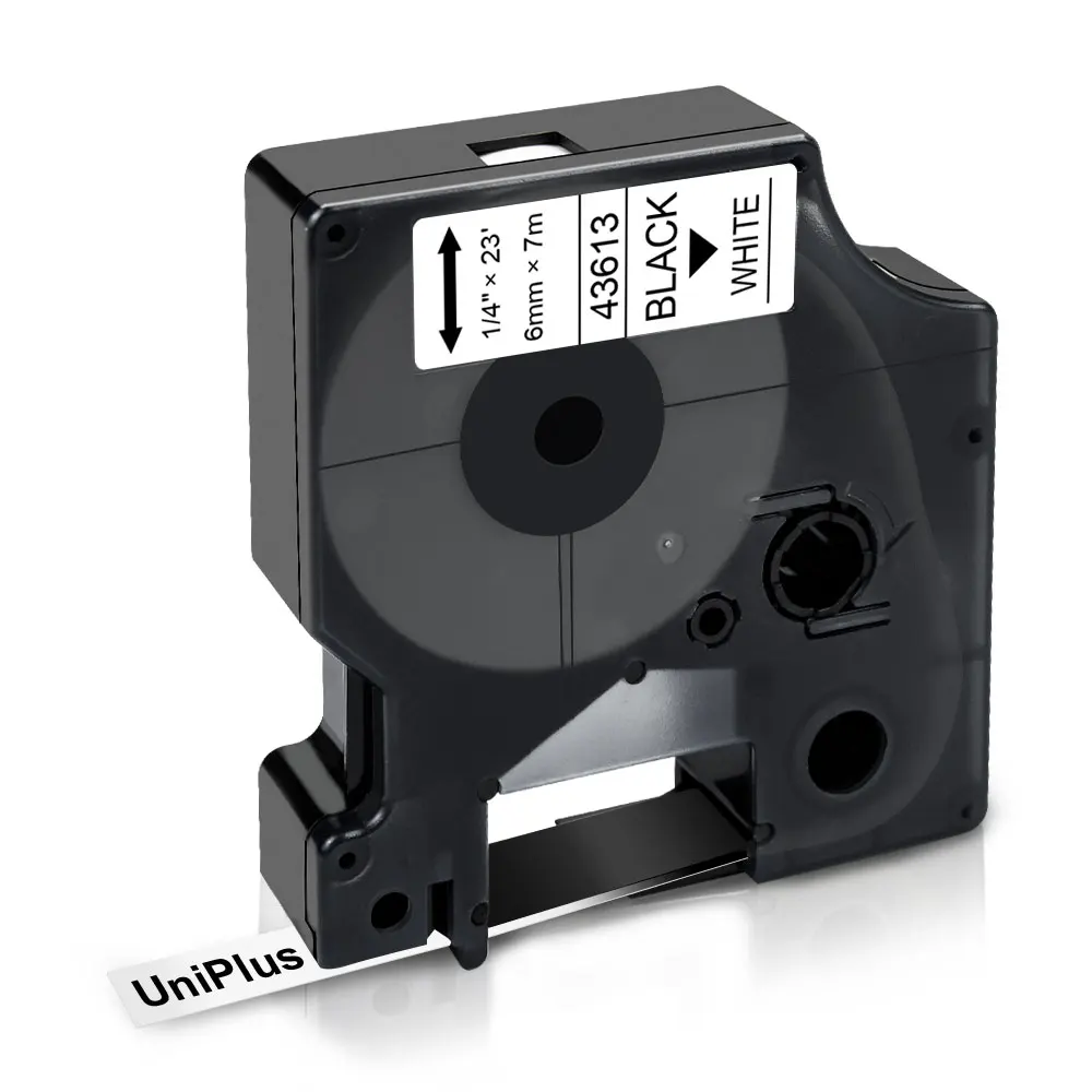 UniPlus 10PK 43613 Black on White Label Tape Compatible Dymo 6mm Printer for LabelManager 210D 420P 280 LP250 | Компьютеры и офис