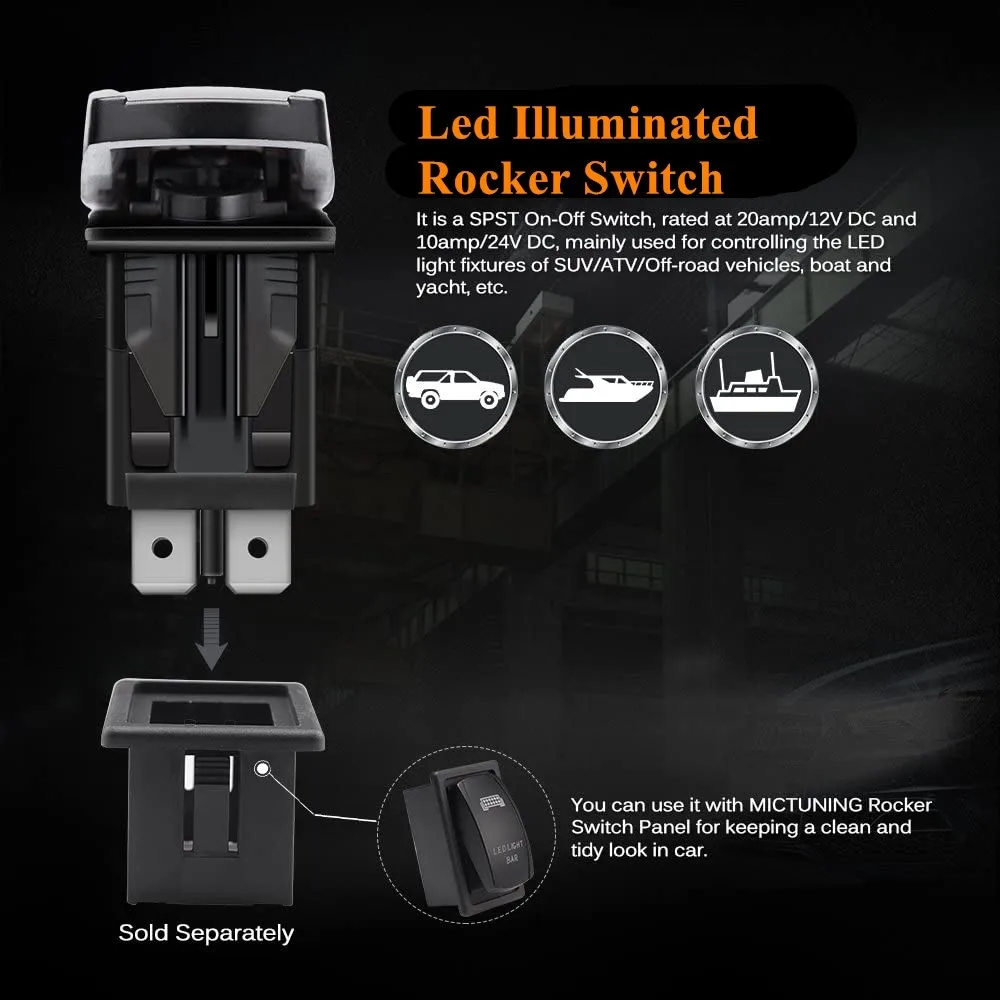 BeCar 1 шт. светодиодный Универсальный SPST предназначен Противотуманные фары