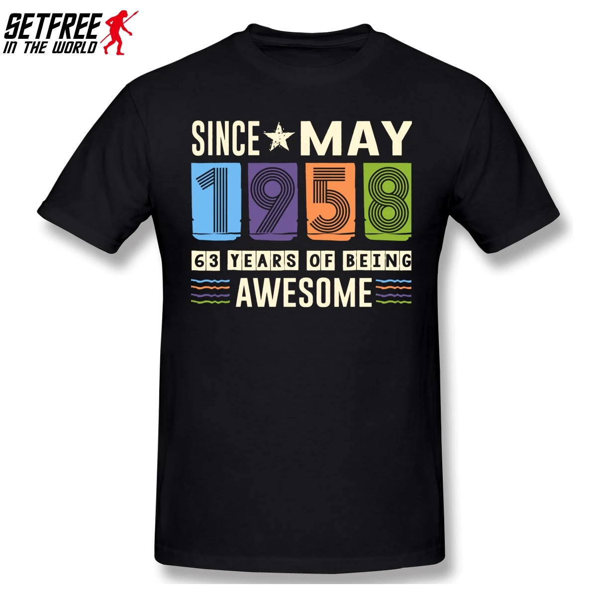 Потрясающая с мая 1958 года 63 подарок на день рождения Футболка Camisetas оверсайз