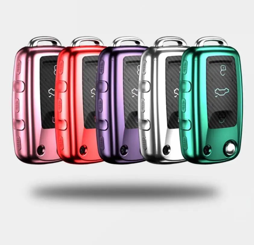 Мягкий чехол для автомобильного ключа держатель Volkswagen VW Golf 6 MK4 Tiguan Touran Polo Skoda Octavia