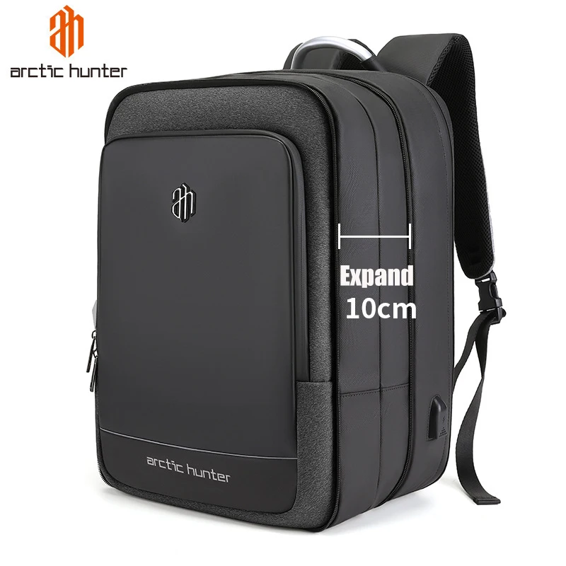 Расширяемый мужской рюкзак ARCTIC HUNTER для ноутбука 17 дюймов с usb зарядкой
