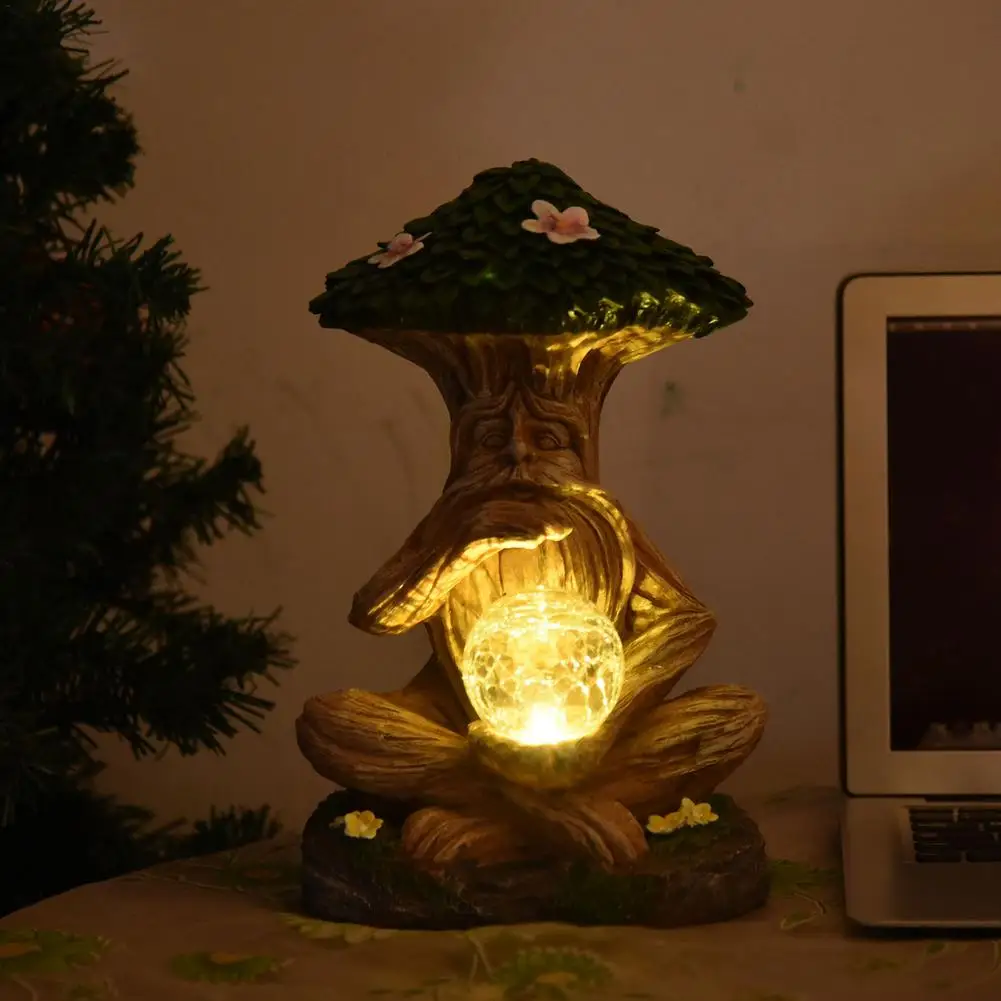

Funny Tree Man Resin Statue With Solar Led Light Garden Decor Ornaments Durable Crafts Tree Man Creative Courtyard Decoration