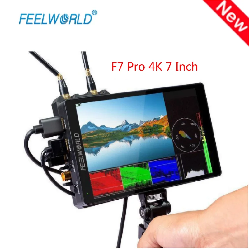 

Новый FEELWORLD F7 Pro 7 дюймов 4K монитор на Камера монитор DSLR 3D LUT сенсорный Экран IPS HDR 50/60 Гц 1920x1200 видео Камера s
