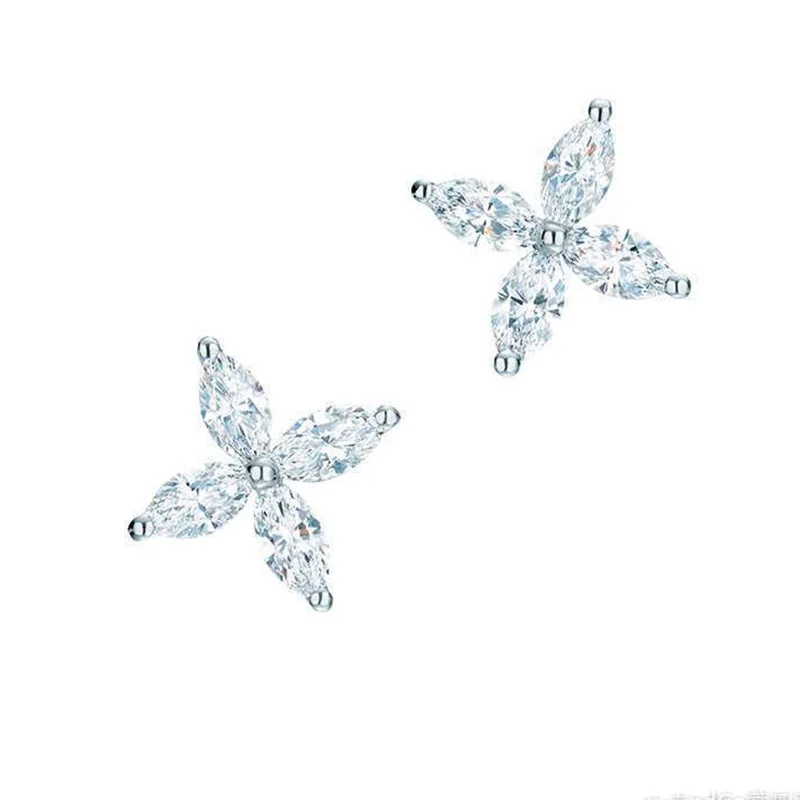 

2021 Popular High Quality TIF 925 1:1 Horse Eye Sparkling Diamond Earrings Luxury Jewelry Fashion Brand Couple Women Free Shipp