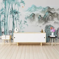 custom wallpaper 3d chinese style abstract ink landscape bamboo murals living room study home decor 3d self adhesive waterproof