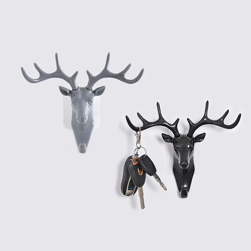 Оленья голова самоклеющиеся вешалки для одежды вешалка крючок крышка декор