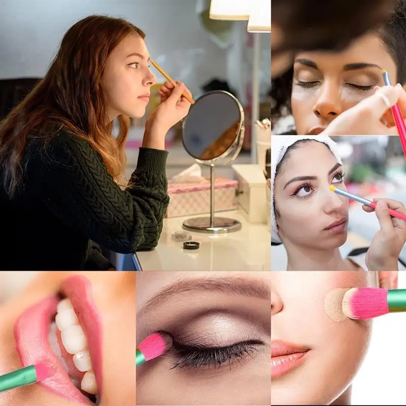 

Colorful Makeup Brushes Professional Powder Foundation Eyeshadow Make Up Brush Set Cosmetic Makeup Face Lips Color Brushes