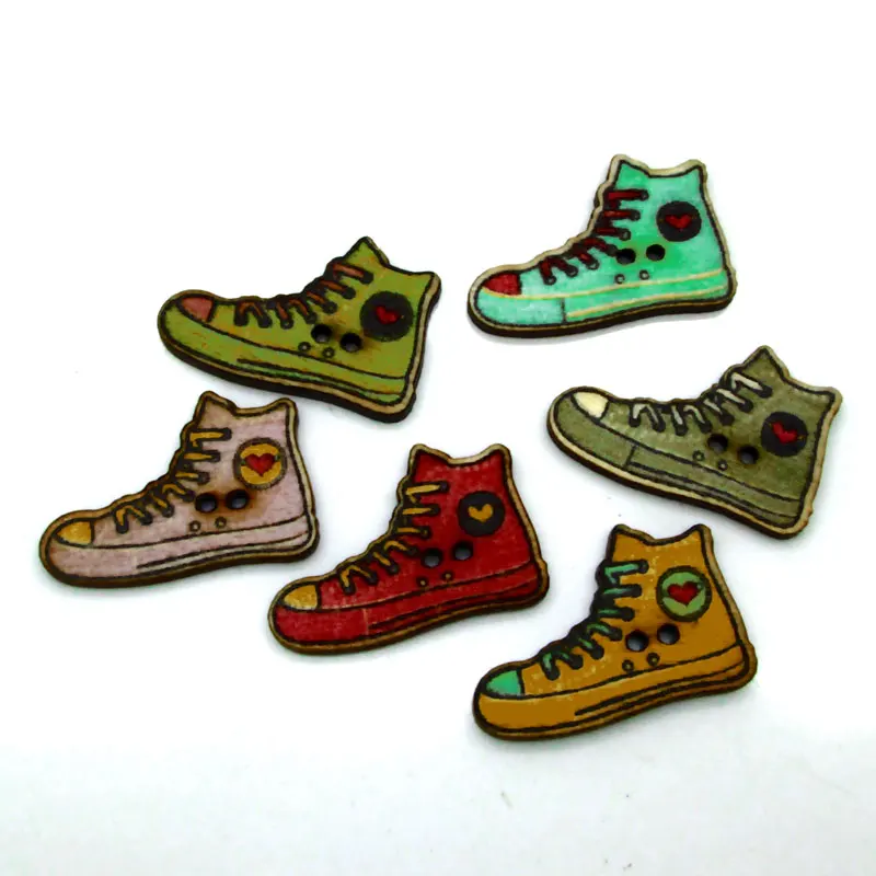 100-50 шт смешанные цвета деревянные пуговицы для одежды с плоской задней частью