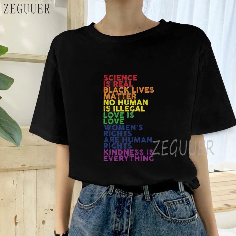 Женская футболка с надписью Science Is Real Black Lives Matter Love для девочек мягкие женские