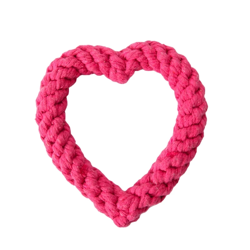 

Dog Teeth Grinding Supplies Puppy Behavior Training Toys for Aggressive Chewers Cotton Made Heart Shaped Toys