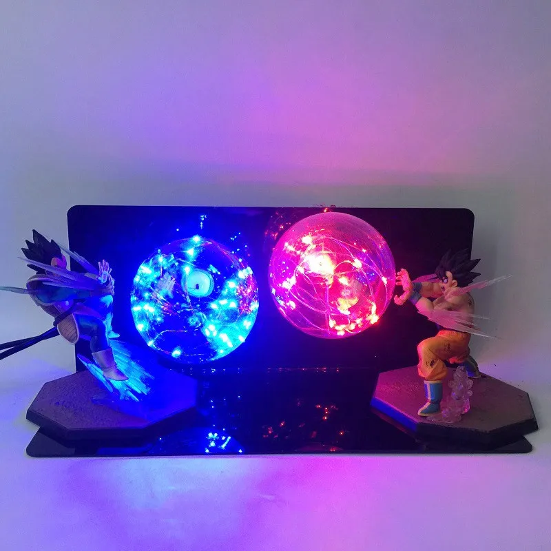 Синий Двойной Dragon Ball Вегета Goku kamehameha лампы светодиодные Dragon Ball Z Led Электрический Ночной светильник Настольная лампа для Спальня Xmas игрушка в подарок - Испускаемый цвет: Синий