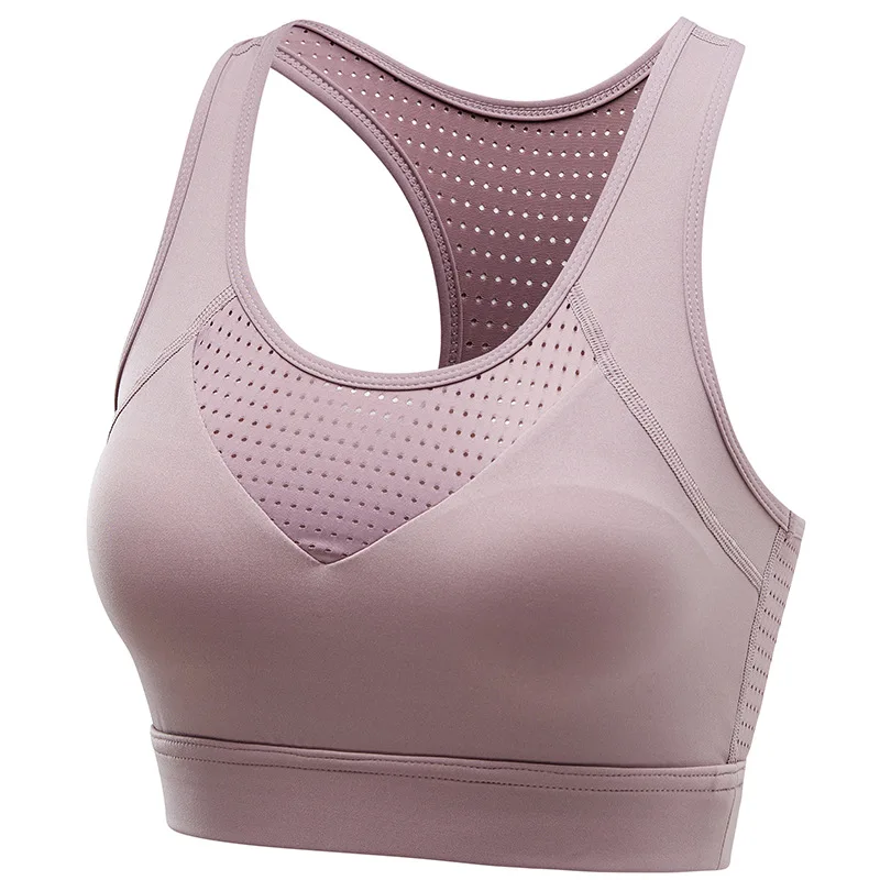 

New mesh splicing beauty back bra breathable gather fitness sports vest women's yoga running underwear