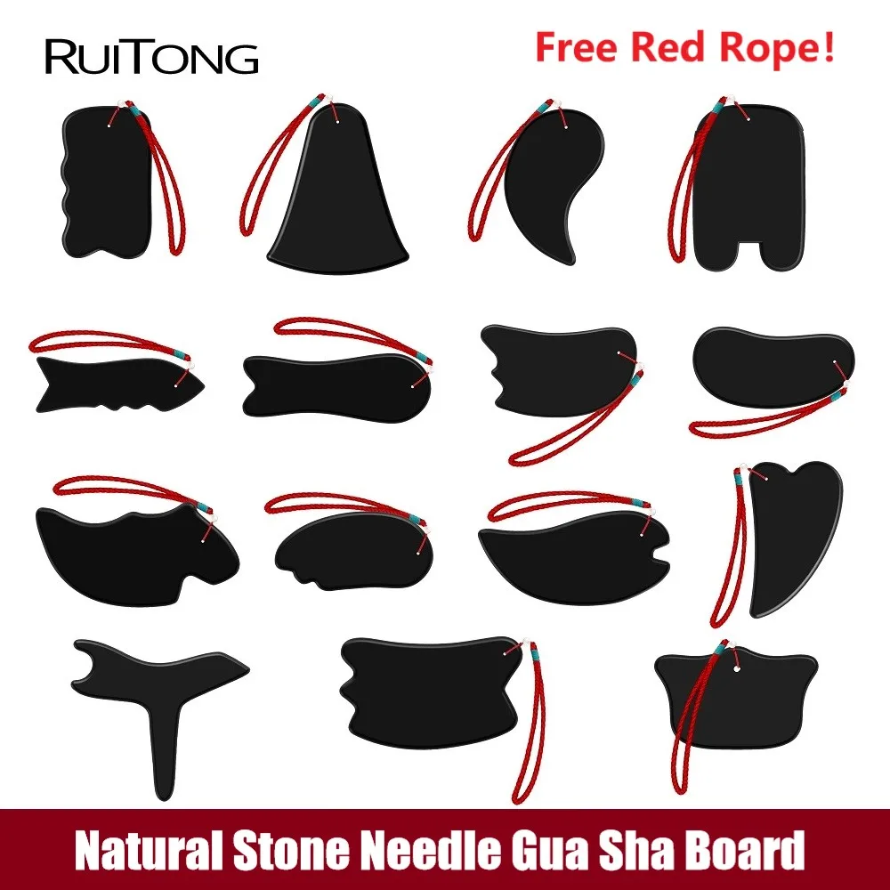 Фотоэлектрический массажер для тела красоты лица похудения Bian Stone Scrape Plate