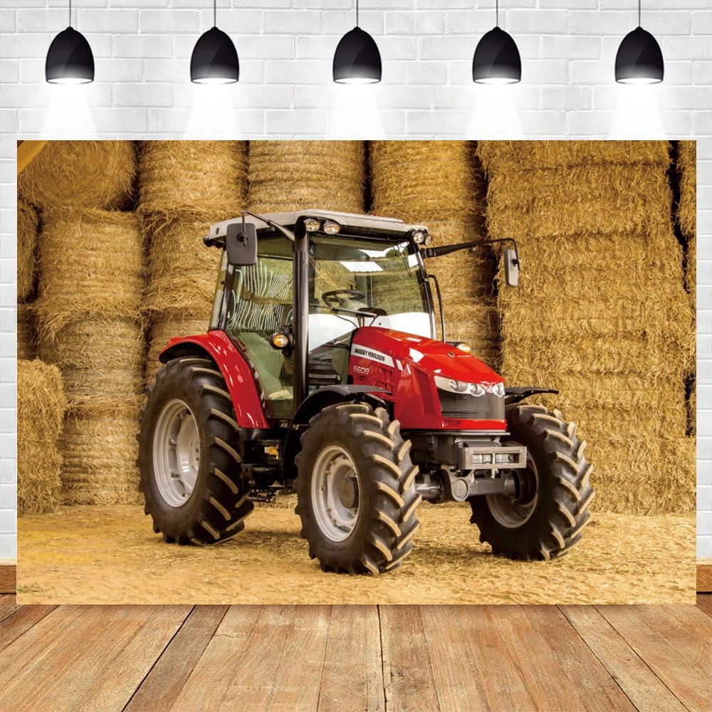 

Yeele Old Tractor Autumn Warehouse Farm Haystack Baby Portrait Party Birthday Background Prop Photography Backdrop Photo Studio