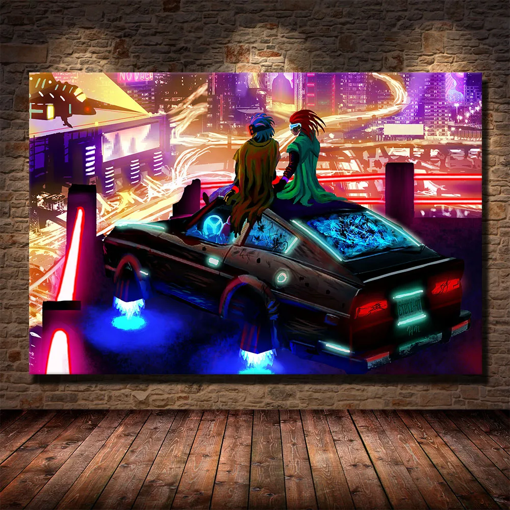 Настенная фотография Cyberpunks Future Steam City современные картины на холсте для гостиной